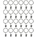 Tojwi 24pcs Curtain Clips Rings Metal Drapery Curtain Rings with Clips