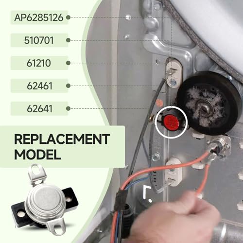 Image of D510701 High Limit Thermostat Compatible with Speed Queen | Replaces AP6285126, 510701, 61210, 62461 and 62641; Compatible with Amana dryers using L225-40F limit control