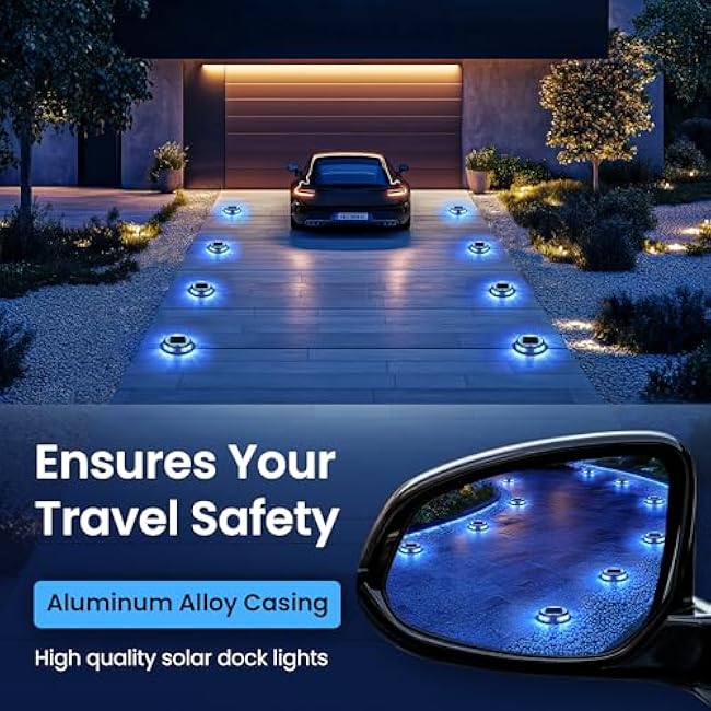 SOLPEX Solar Driveway Lights Multi-Color Deck Light Solar Pathway Lights 4 Pack