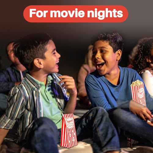 Image of MAQIHAN 500 Popcorn Bags Flat Bottom - Small Disposable Paper Bag for Popcorn, Popped Kernels Container, Movie Night Supplies for Halloween Christmas, Carnival Games Party, Popcorn Machine Accessories