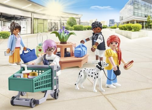 PLAYMOBIL MyLife 71541 MyFigures Shopping, große Einkaufstour durch die Läden, inklusive Einkaufswagen und Einkaufstüte, detailreiches Spielzeug für Kinder ab 5 Jahren