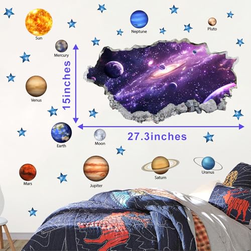 Vinilo Decorativo 3D Universo y Sistema Solar 35.4x15.7 in miniatura 6