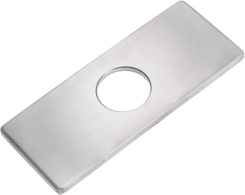 uxcell Cubierta de orificio para fregadero de 6 pulgadas, placa de cubierta para fregadero de baño de 3 a 1, placa rectangular para grifo de baño,