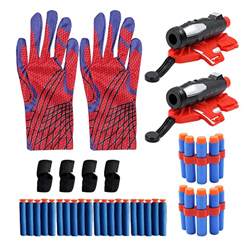 NUBODI Kids Spider Hero Handschuhe, Launcher Wrist Toys Set Super Spider Launcher Handschuh Launcher Handschuhe für Kinderspiele, Pädagogische Spielzeug Plastik(2 Set) Cover