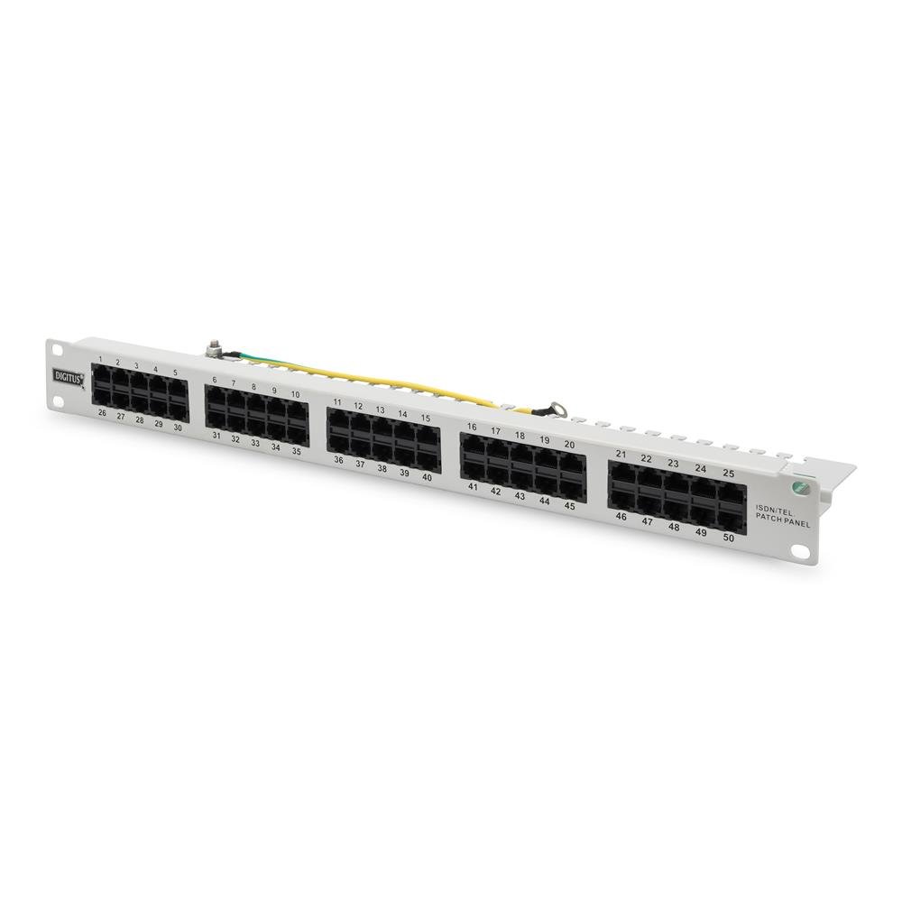 Digitus DN91350 Pannello Patch per Isdn 19" Categoria 3, 50 Porte 8 Poli