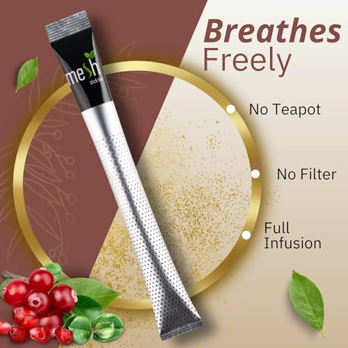 Image of OZMI Premium Caffeine Free Fruit & Herbal Tea Sampler Gift Set, 16 Mesh Stick Teas, 4 Flavors, Rosehip, Wild Berry, Rooibos Vanilla & Pomegranate, No Teapot Required