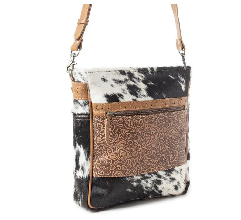 Myra Bag Black and White Forester Junction Concealed Carry Bag S-10916, Brown4