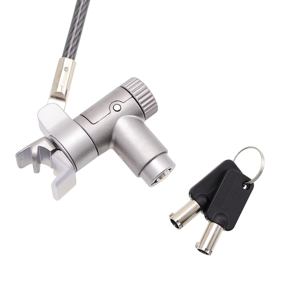 Tipo de llave de bloqueo de seguridad para MacBook Pro, cable de acero de 6 pies, diseño de inserción de ventilación para modelos de 14/16 pulgadas, gris espacial