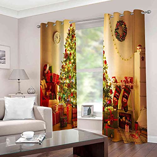 Rideau à oeillets isolant et insonorisant avec motif de Noël - 3