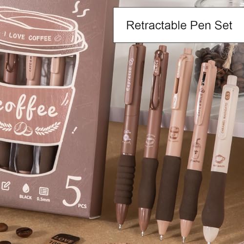 Set de 5 bolígrafos retráctiles de tinta negra 0.5mm miniatura 6