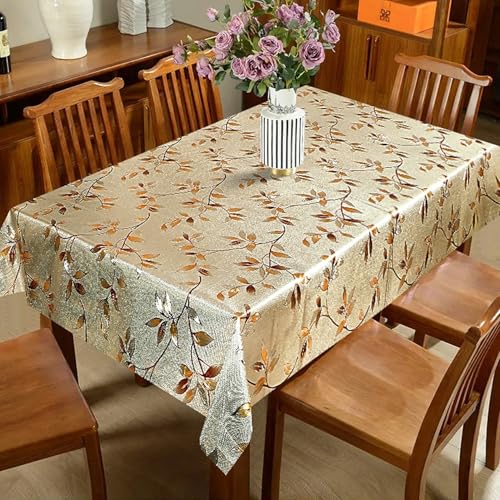 Image of Dakshya Industries PVC Waterproof Withoutlace Dining Table Cover (Size - 54X78 Inch) Rectangle 6 Seater Heat Rasistant, Patti
