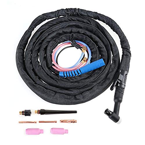Kit de torche TIG refroidi à l'eau 4M / 8M WP18 Soudeurs Klutch Connecteur européen Puissance de gaz refroidie à l'air Incorporé Torche de soudage TIG Tête flexible(#01 4m, 1912g/67.4oz)