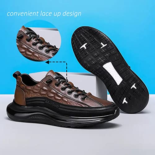 Mens Casual Shoes Leather Lace Up Fashion Sneakers Loafers Walking Shoes for Male4