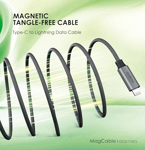 Image of Oraimo Magnetic Cable | 20W Fast Charging | Type-C to iPhone | Self-Aligning & Tangle-Free | Bend-Proof with 1M Length for iPhone 14, 14 Pro, 14 Pro Max, 14 Plus, 13, 13 Pro, 13 Pro Max (OCD-710CL)