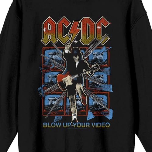 AC/DC Blow Up Your Video Adult Black Crew Neck Sweatshirt2