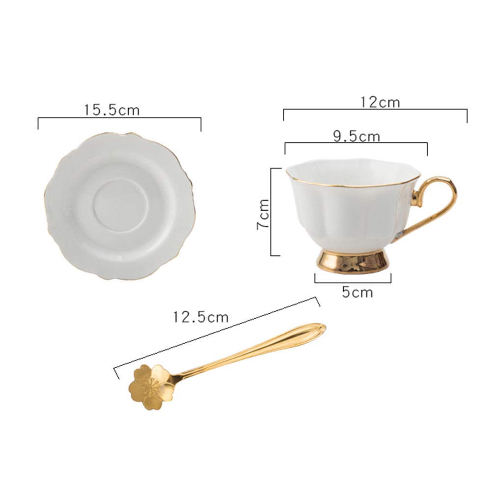 Gold Inlaid Bone China Tea Set Ceramic Coffee Set Porcelain Tea Cup Teapot Tea Set Sete (A As Shows