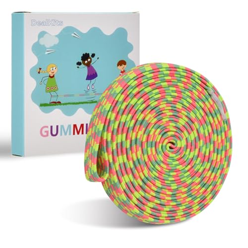 Gummitwist Kinder Set, DealKits Gummi Rubber Twist Spiel Hüpfgummi Gummiband Springseil 4M mit Anleitung, Kinderspiel Gartenspiele Pausenspiel, Einschulung Geschenk für Mädchen & Junge ab 5 Jahren Gummitwist Kinder Set, DealKits Gummi Rubber Twist Spiel Hüpfgummi Gummiband Springseil 4M mit Anleitung, Kinderspiel Gartenspiele Pausenspiel, Einschulung Geschenk für Mädchen & Junge ab 5 Jahren