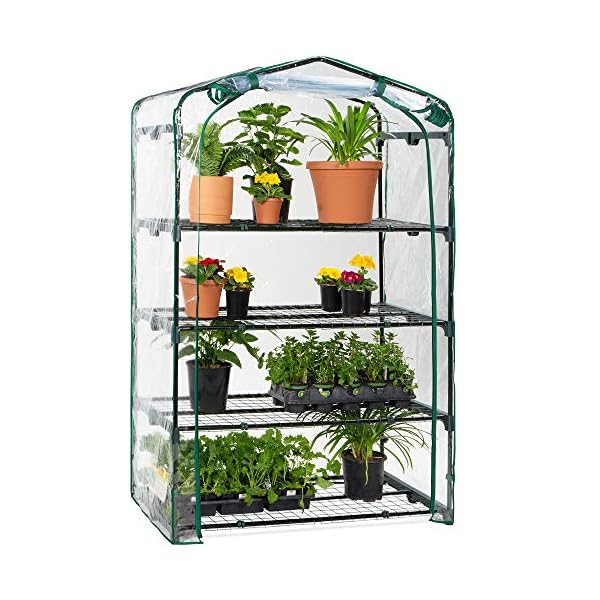 Best Choice Products 40in Wide 4-Tier Mini Greenhouse, Portable Indoor Outdoor Arboretum for Patio, Backyard, Nursery, Home Growing w/ Steel Shelves, Plastic Cover, Roll-Up Zipper Door