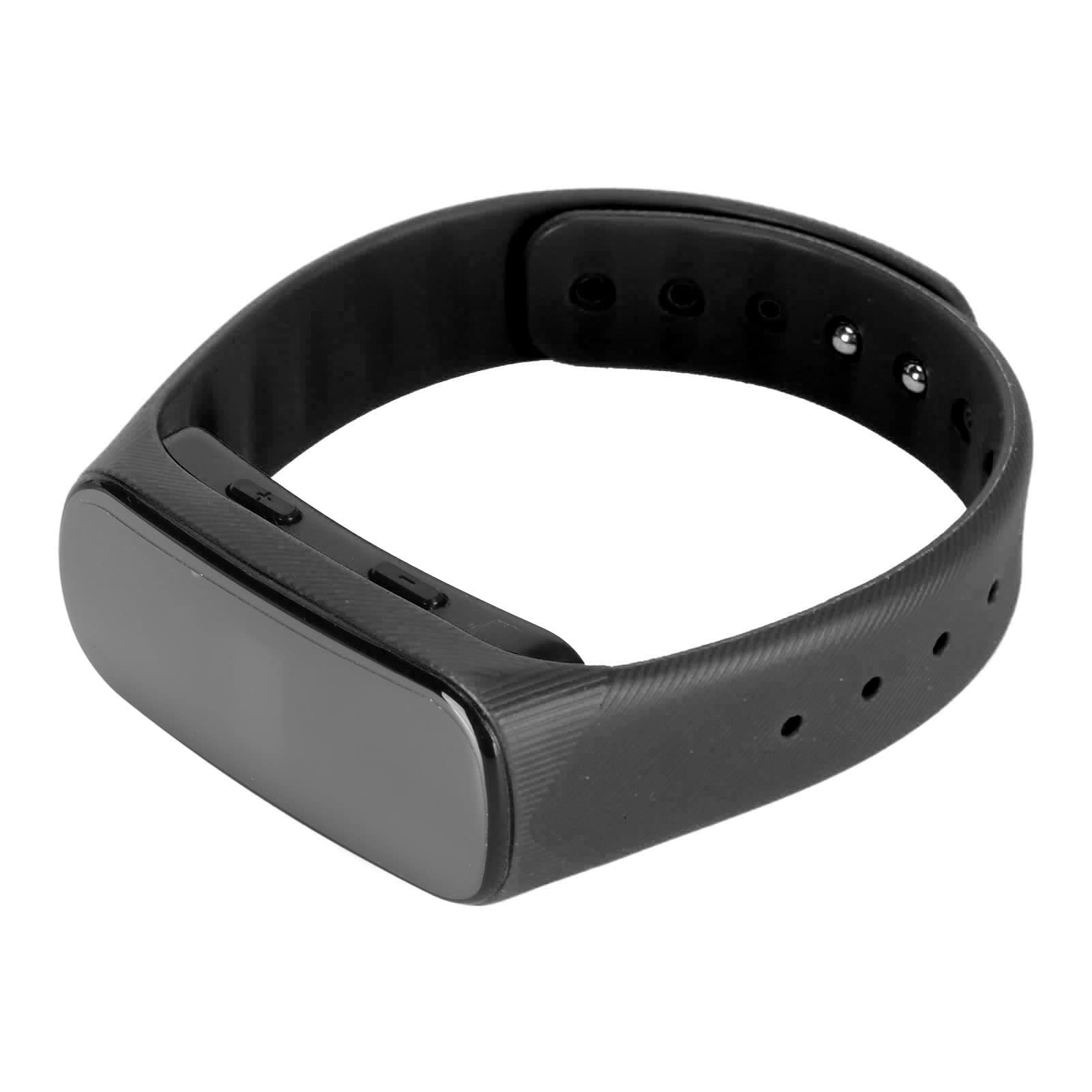 Diktiergerät-Uhr, HD-Rauschunterdrückung, sprachaktivierter MP3-Player, digitales Rekorder-Armband mit Display für Studenten, Profis, Schwarz (Schwarz)