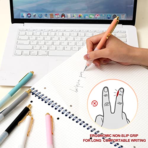 Linbsunne Black Ballpoint Pens Medium Point 1Mm Work Pen With Super Soft Grip Ball Point Pen For Men Women Retractable Office Pens (6-Count Pen + 3 Refills) #TOP2