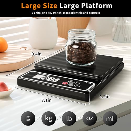 Yoncon Digital Food Scale, Kf-F8 Scale For Food Ounces And Grams With Pull-Out Display,11Lb/0.02Oz Super Accurate Kitchen Scale Digital Weight thumb #4