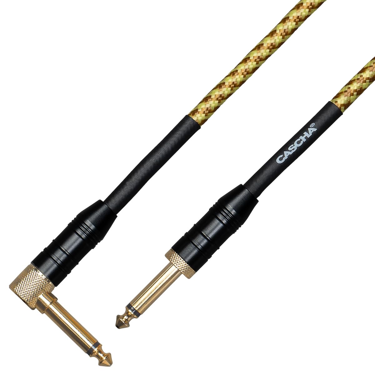 CASCHA Professional Line Guitar Cable, Angled, Tweed Natural, 9 m - Image 3
