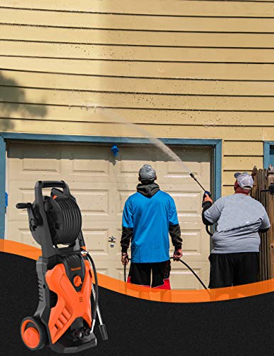 PAXCESS Electric Pressure Power Washer, High Jet Washer Portable Car Washer Machine with Spray Gun,26ft High Pressure Hose and Hose Reel,Jet Wash for Deep Clean Patios Fences Garden - Thumbnail 6
