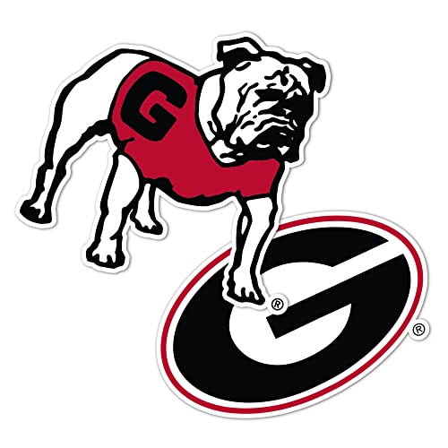 Desert Cactus University of Georgia Sticker Bulldogs UGA Dawgs Vinyl Decal Laptop Water Bottle Car Scrapbook Sheet (4 Inch Set VB)