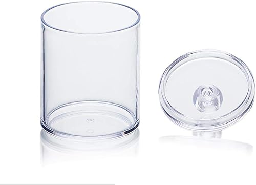 Miniatura 2 de Kamay's 2 unidades de hisopos de algodón transparentes a prueba de polvo, almohadillas de maquillaje, dispensador, contenedor organizador con tapa,