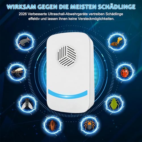 Bugshield Milben Stecker Ultraschall Gegen Milben 2026,Skield Bug Shield Milbenstecker, Effizientes Reduzieren von Milben Plug Für Schlafzimmer & Wohnbereiche Against Mite Bettwanzen (2)