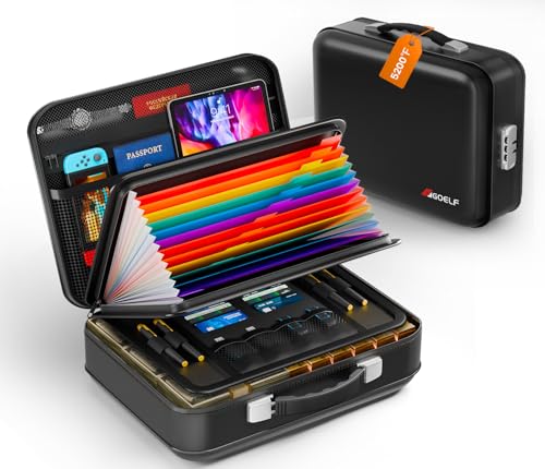 Fireproof Locking Document Box Water-Resistant Safe Case