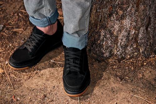 Image of CALTO Men's Invisible Height Increasing Elevator Shoes - Noir Suede /Black & Gum Sole Premium Suede Leather Lace-up Fashion Sneakers - 2.6 Inches Taller - Y7933 - Size 7 D(M) US