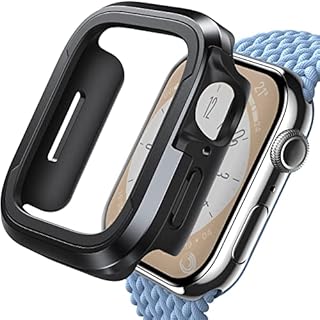 Lamicall Aluminum Frame Case for Apple Watch Series 8/7 41mm, Shockproof Protective Bumper Case Lightweight Slim Cover [No Screen Protector] for iWatch 8/7 - Black