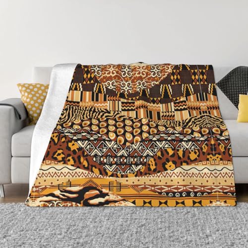 Couverture style africain en flanelle douce pour canapé et lit
