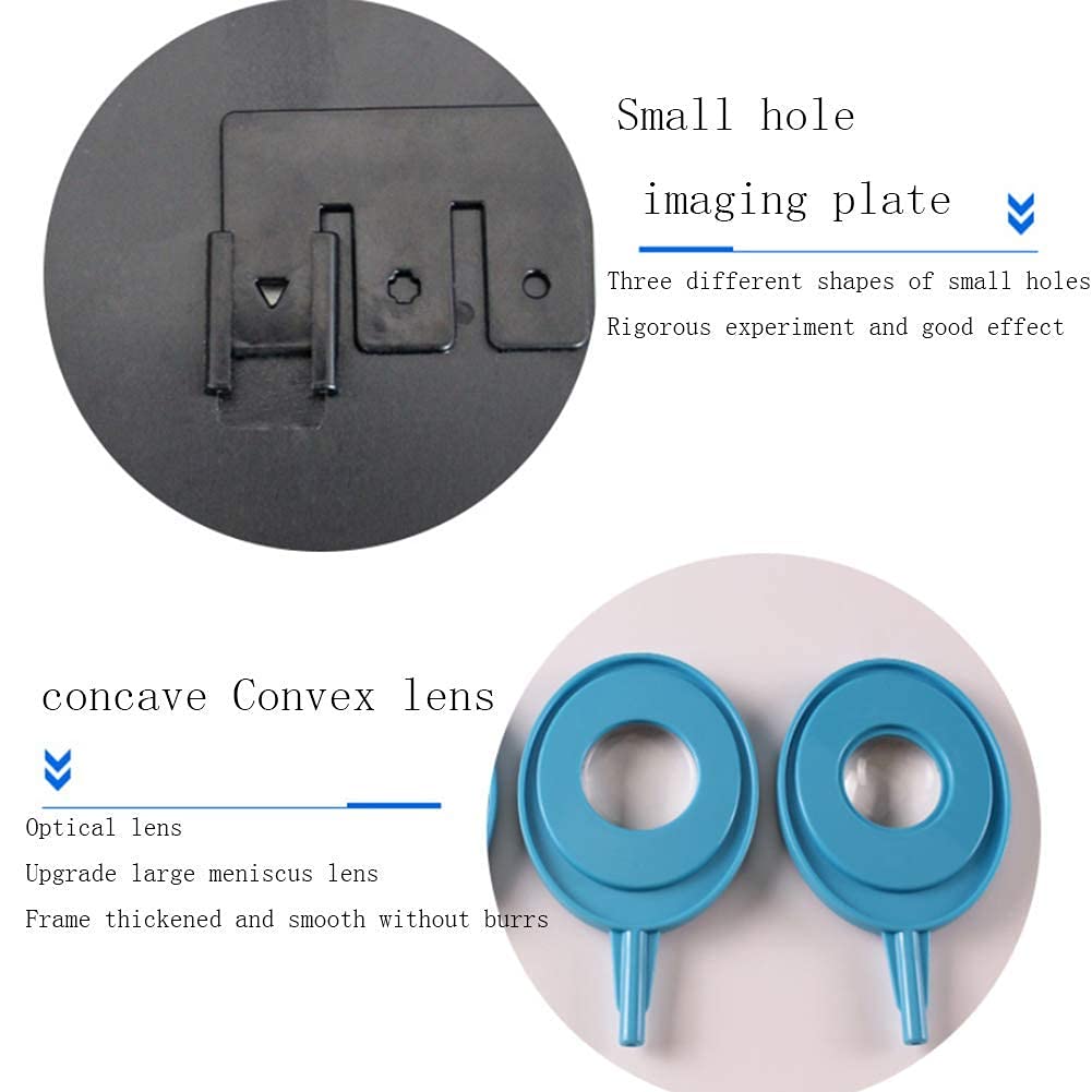Optischer Experimentierkasten, Schulphysik-Experimentierausrüstung, komplettes Set von Experimentierkästen, optische Werkzeuge, Prisma, konkave Linse, Konvexe Linse,