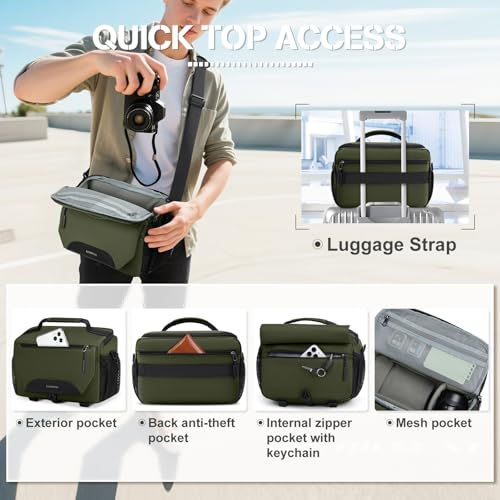 Bolsa para Cámara DSLR/SLR Impermeable Verde miniatura 3