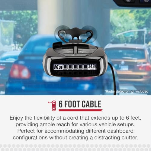 Image of Cobra 12-Volt Straight Power Cord for Powering Radar Detector, 6ft Long, Compatible with Cobra Models