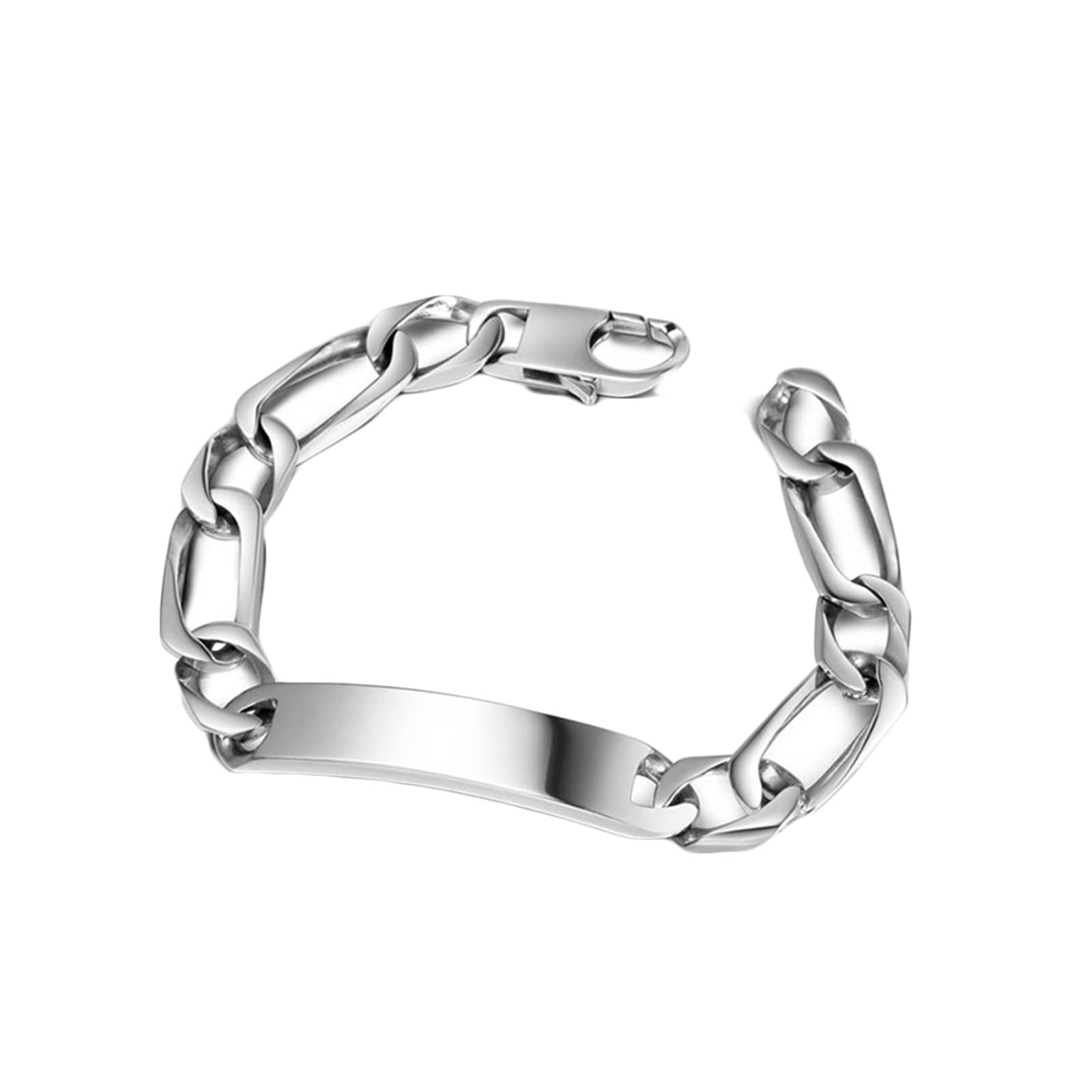 ANAZOZPulseras Hombre de Acero Inoxidable,Brazalete Punk Hombre Pulseras Hombre 21.5cm Pulsera 10.8mm Pulseras para Hombre Plata