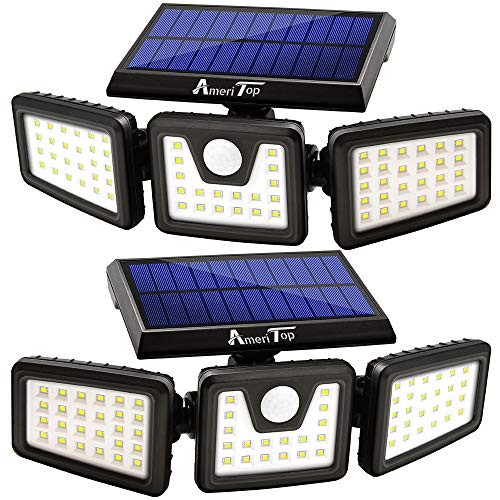 Solar Lights Outdoor, AmeriTop 800LM Wireless LED Solar Motion Sensor Lights Outdoor; 3