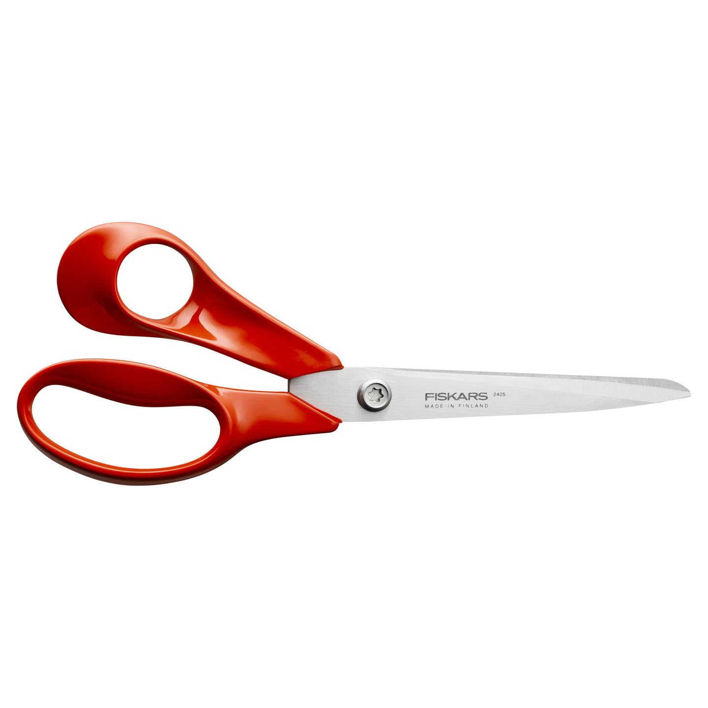 Fiskars Classic Universal DIY Scissors, Left-Handed use, Total Length: 21 cm, Improved Torx Screw and More Ergonomic Handle, Quality Steel/Plastic, Red, 1075037
