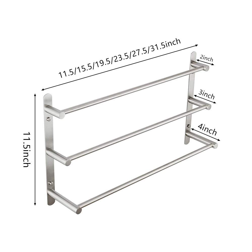 NEECS Toallero de Acero Inoxidable para baño, decoración de baño Negra, Soporte para Anillos de Toalla para Almacenamiento de paños, Toallas de Mano, Accesorios para Muebles (70 cm)