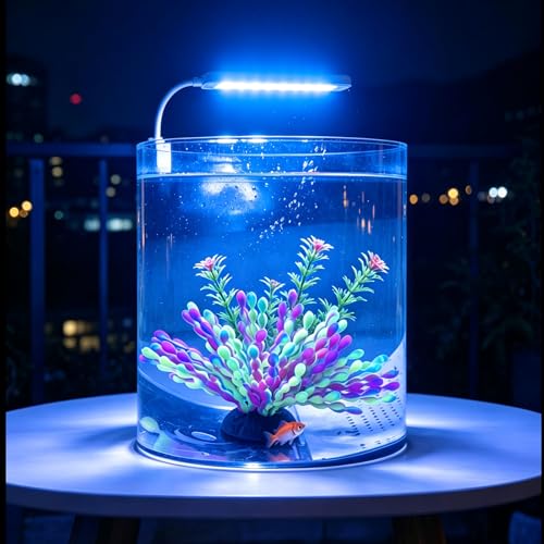Image of ZtohPyo Glow in the Dark Aquarium Decor, Safe Soft Silicone Fluorescent Fish Tank Decorations Artificial Sea Grapes for Fish Tank Landscape Decoration, 7.09 inch D x 4.72 inch H