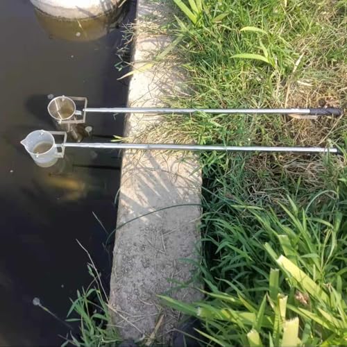Muestra de agua ajustable de 500 ml/1000 ml, varilla de acero inoxidable y cucharón de plástico para una fácil recogida de muestras, mango telescópico de 1,23 a 5 m