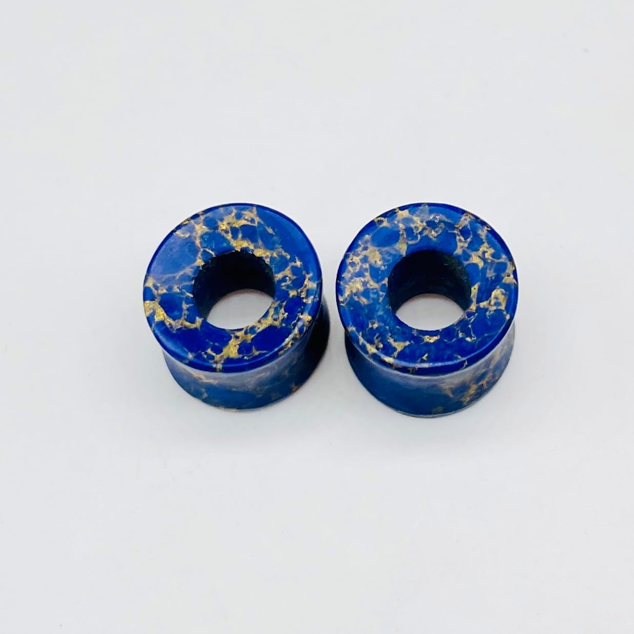 Uni Craft Body Jewellery Naga Piercing Ear Gauges Tunnel Plug (4mm to 40mm) - 2Pcs/Pack (Blue)
