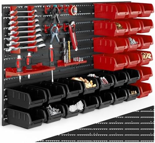 tectake® Organizador de Herramientas con Panel Herramientas Pared...