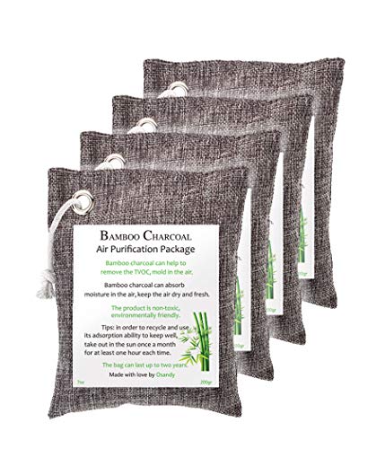 Osandy Bamboo Charcoal Air Purifying Bag 4 Pack, 200G Natural Air Freshener Bags Kid And Pet-Friendly Purifying Bags #TOP1