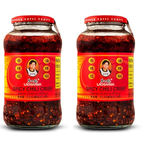 Lao Gan Ma Spicy Chili Crisp Hot Sauce – Restaurant Size 23.63 oz (670g) (Pack Of 2)
