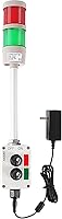 Vista 11 de Luz LED Andon de señal de torre de 2 pilas, rojo/verde, encendido/apagado, interruptor selector ABB, adaptador de corriente industrial Mean Well