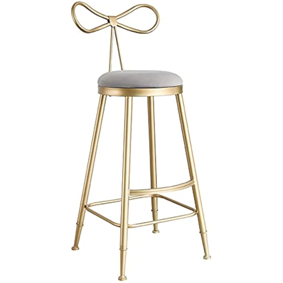 Tabouret de comptoir moderne gris et chaise haute de bar avec dossier nœud en fer