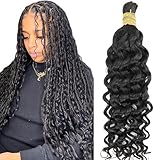 Hair Bulk for Braids Brazilian Virgin Human Hair Bulk for Braiding no Weft Water Wave Human Braiding Hair Bulk Wate Wave Deep Curly Human Hair for Micro Braiding 18inch(1Pack-one Bundle-100g)